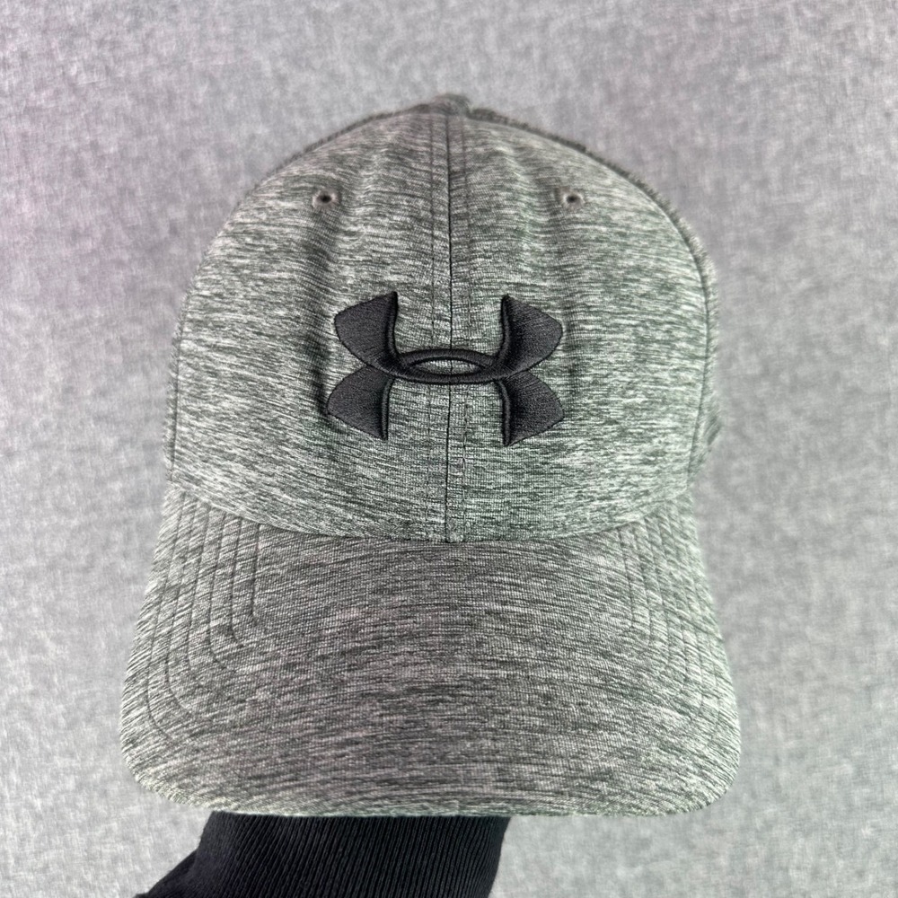 Under Armour Hat Mens L/XL Stretch Fit Grey Heathered Embroidered Logo